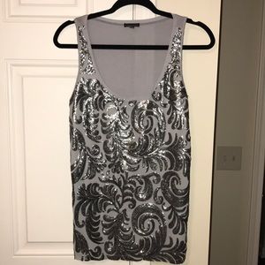 Express M Sequin Grey Tank Top